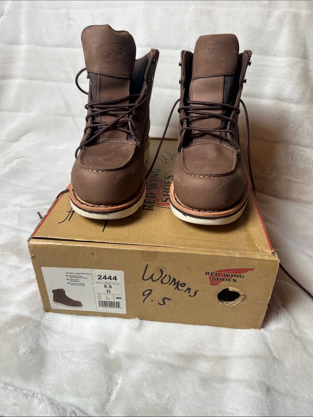 Red Wing Shoes Men's Dark Brown Lace-Up Leather Work Boots
